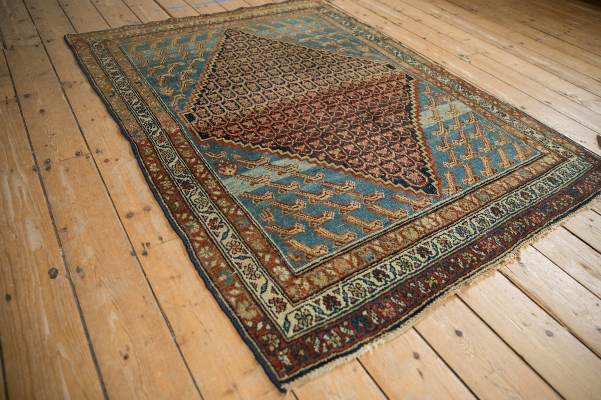 4x5.5 Antique Distressed Hamadan Rug