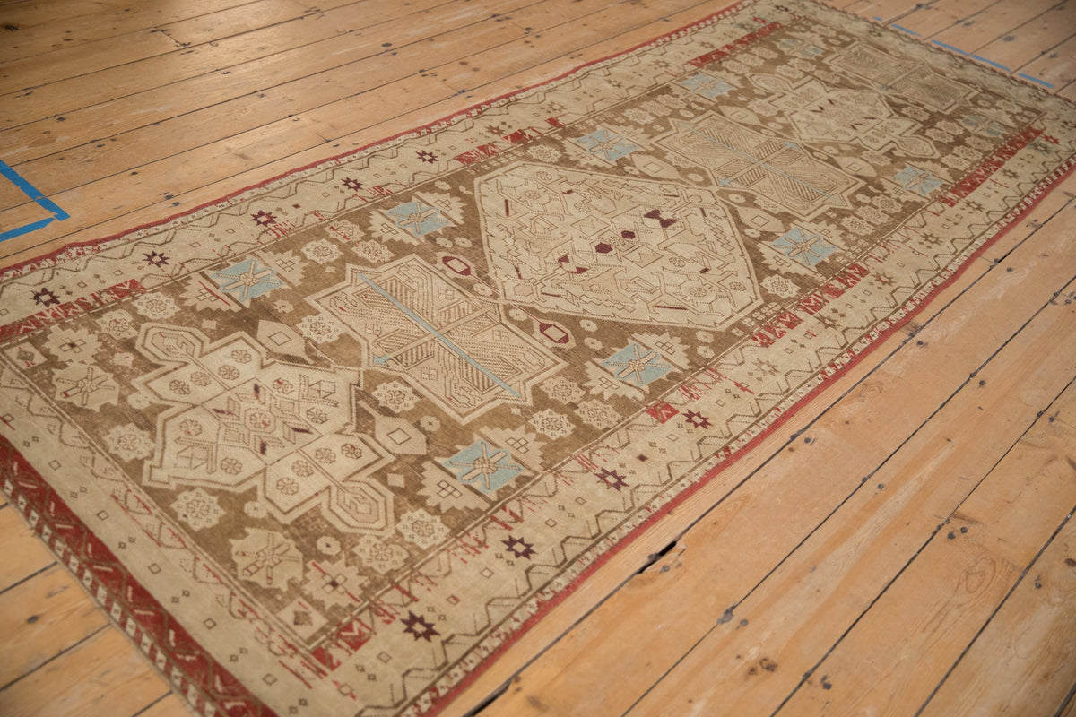 4x9.5 Antique Distressed Caucasian Rug Runner