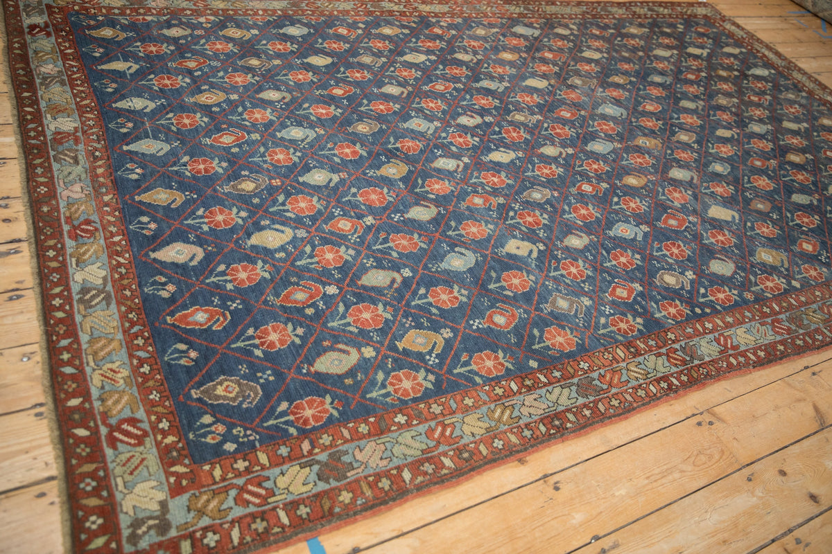 6.5x10.5 Antique Distressed Kurdish Carpet