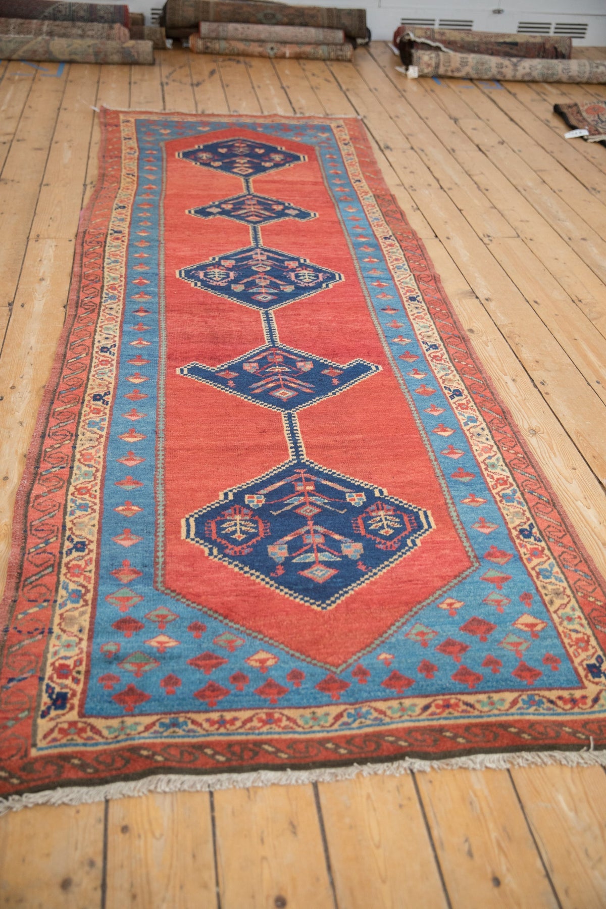 3.5x10 Antique Bakshaish Rug Runner