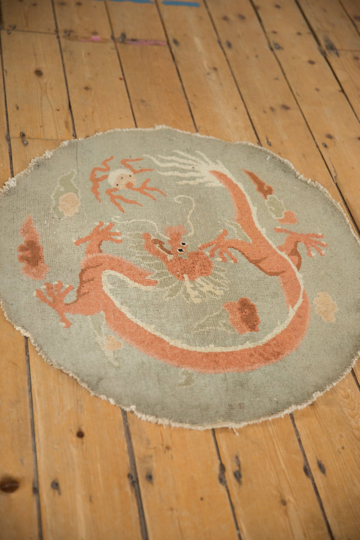 2.5x2.5 Antique Art Deco Round Rug Mat