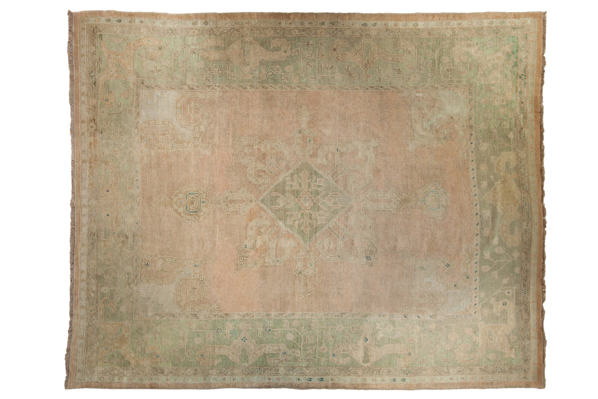 9x11.5 Vintage Distressed Oushak Carpet
