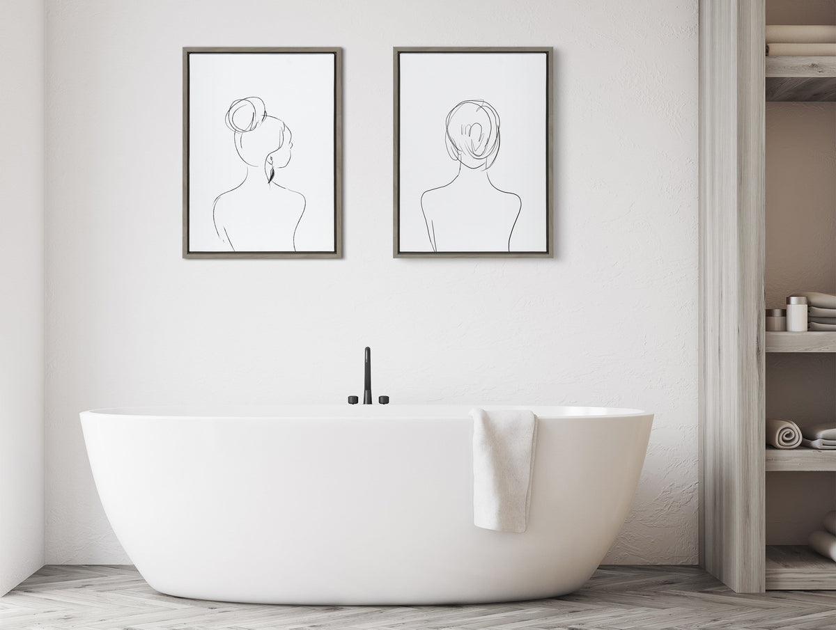 Sylvie Minimalist Woman Framed Canvas by Teju Reval