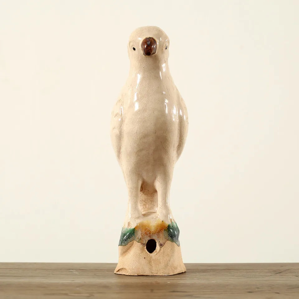 Creamy White Glazed Parrot Large image 1