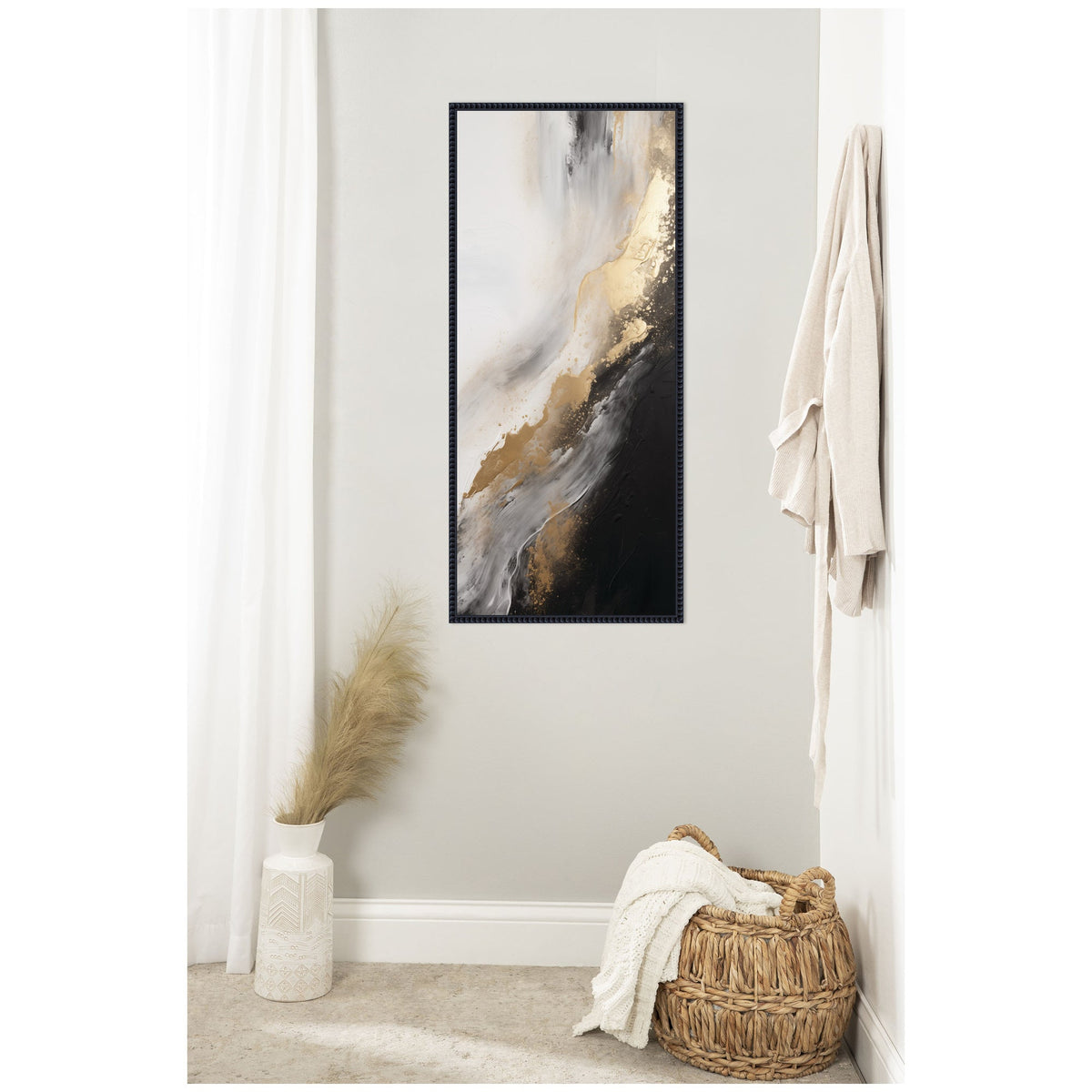Luxe Drift Modern Glamour Abstract by The Creative Bunch Studio Framed Canvas Wall Art Print