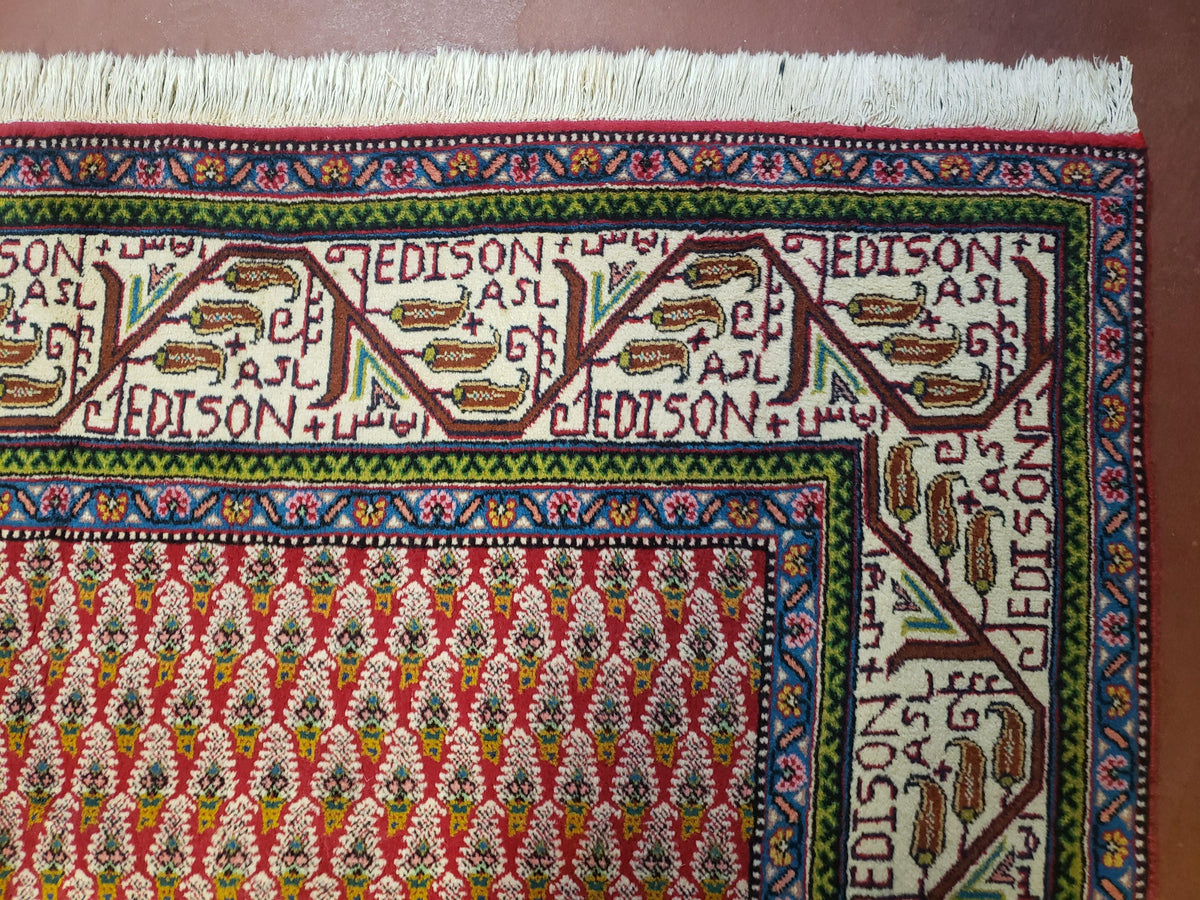 6x9 Finely Woven Turkish Tribal Rug, Boteh/Paisley Pattern, Red & Beige Area Rug, Vintage Wool Carpet, Entryway Rug, Hand-Knotted Foyer Rug - Jewel Rugs, view 6