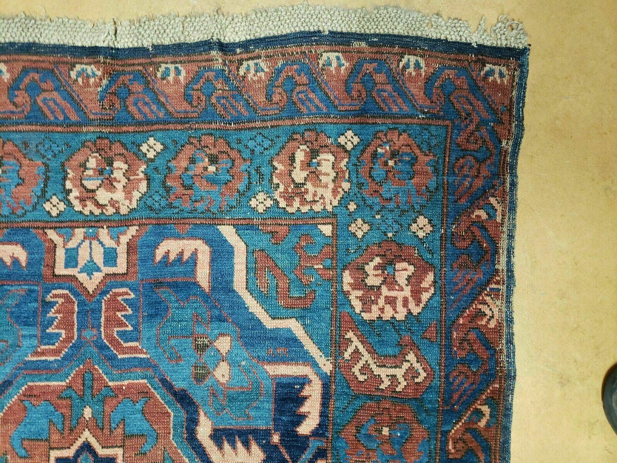 3'10" X 10' Antique Caucasian Seychor Rug Hand Made Wool Carpet Organic Dye Nice - Jewel Rugs, view 7