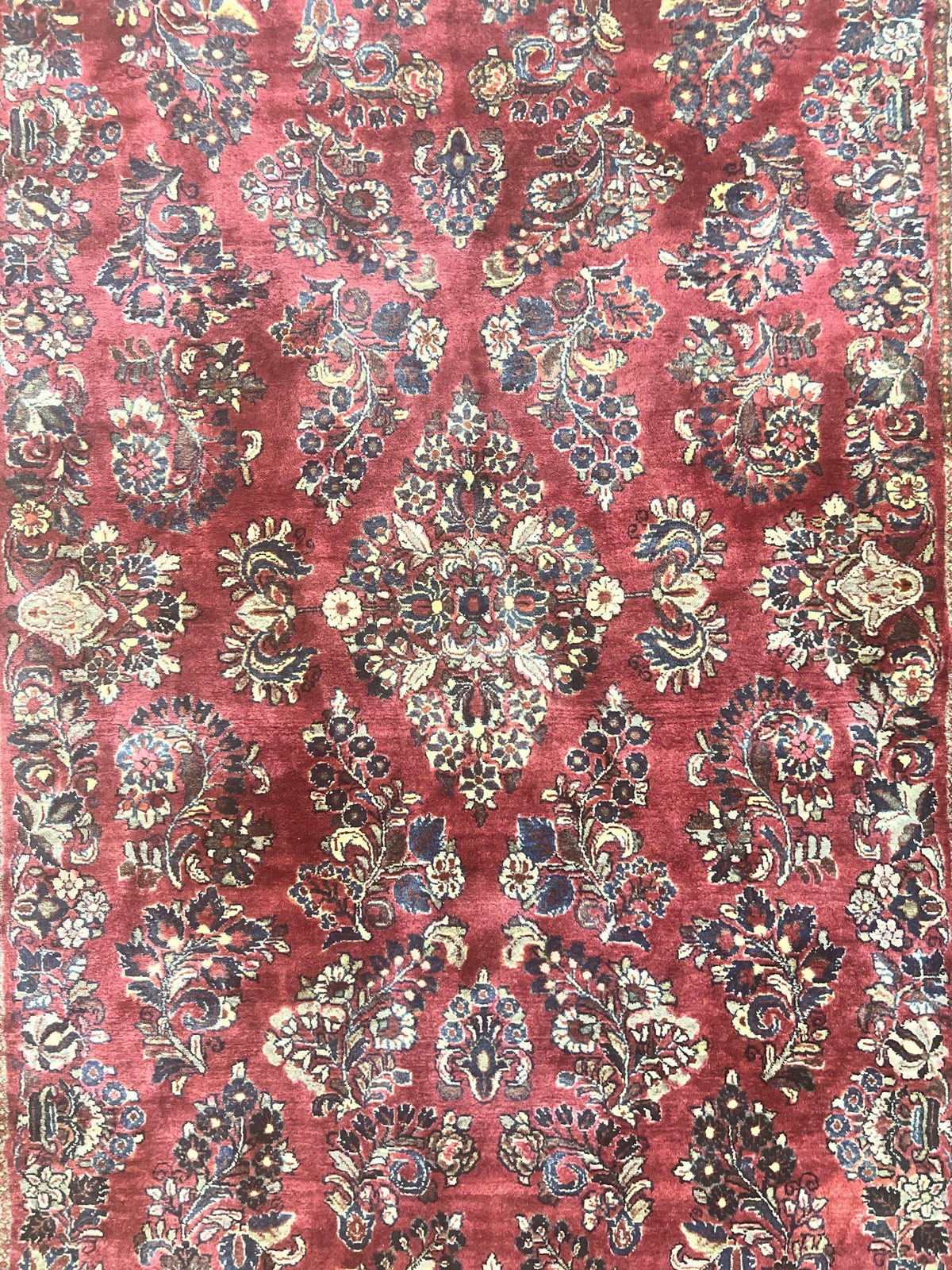Antique Persian Sarouk Rug 4x7, Hand Knotted Wool Red Persian Carpet, Floral - Jewel Rugs, view 5