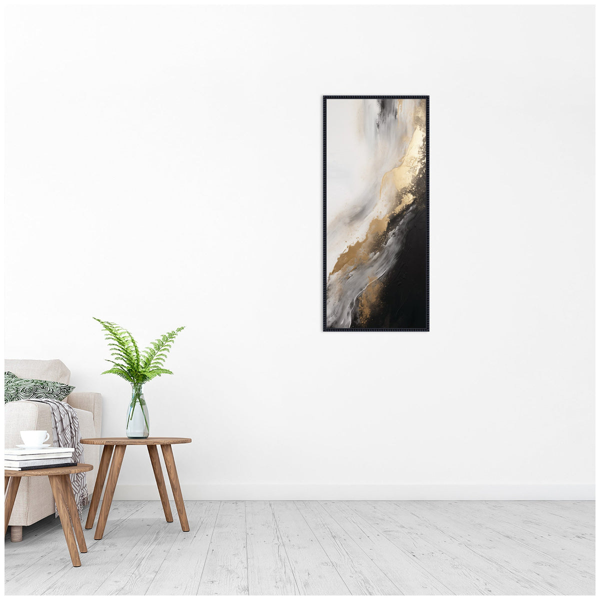 Luxe Drift Modern Glamour Abstract by The Creative Bunch Studio Framed Canvas Wall Art Print