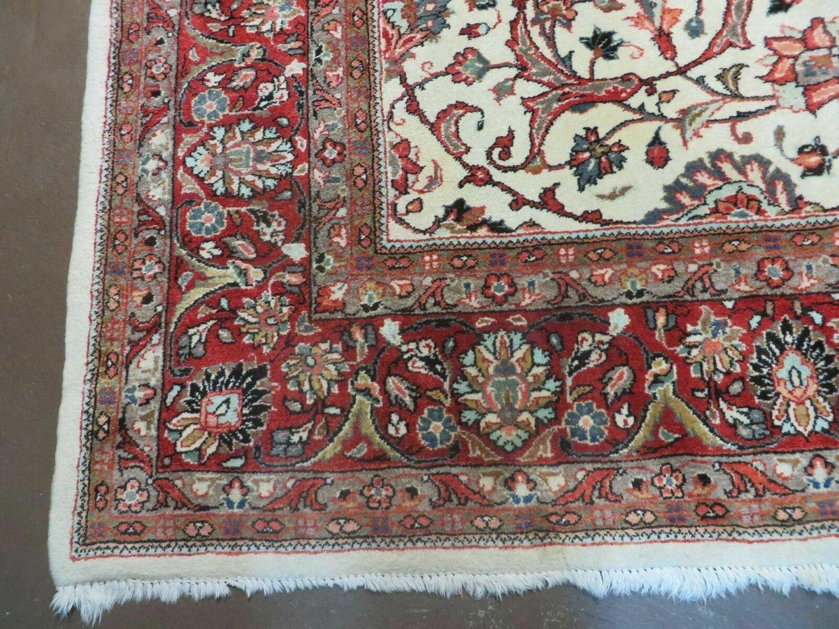 7' X 10' Vintage Handmade India Floral Oriental Wool Rug Hand knotted Carpet - Jewel Rugs, view 8