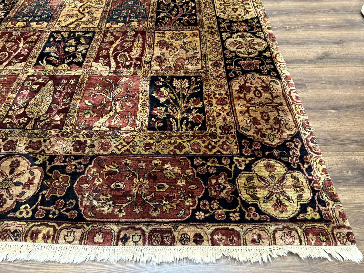 Indo Persian Rug 9x12, Bakhtiari Panel Design, Multicolor, Soft Wool Pile - Jewel Rugs, view 10