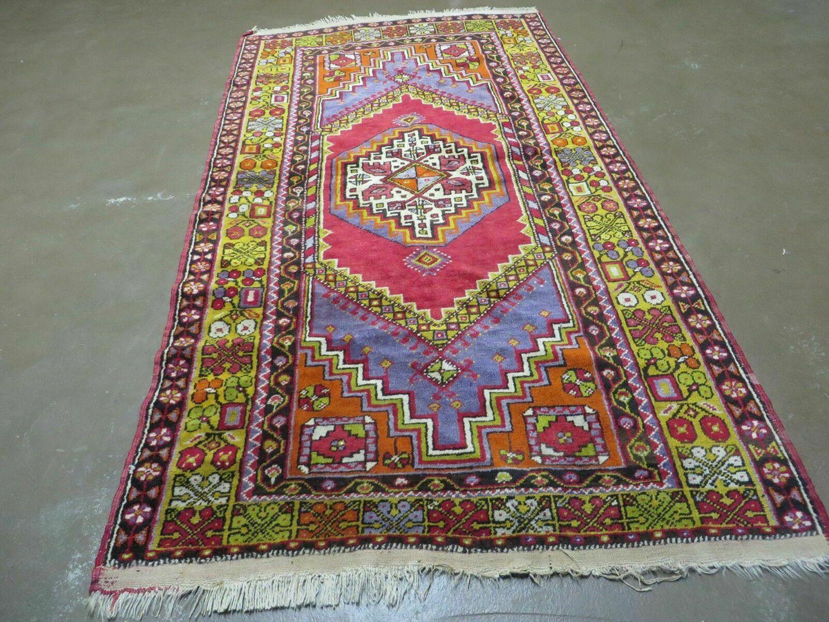 4' X 7' Antique Handmade Turkish Oushak Wool Rug Carpet Red Nice - Jewel Rugs, view 12