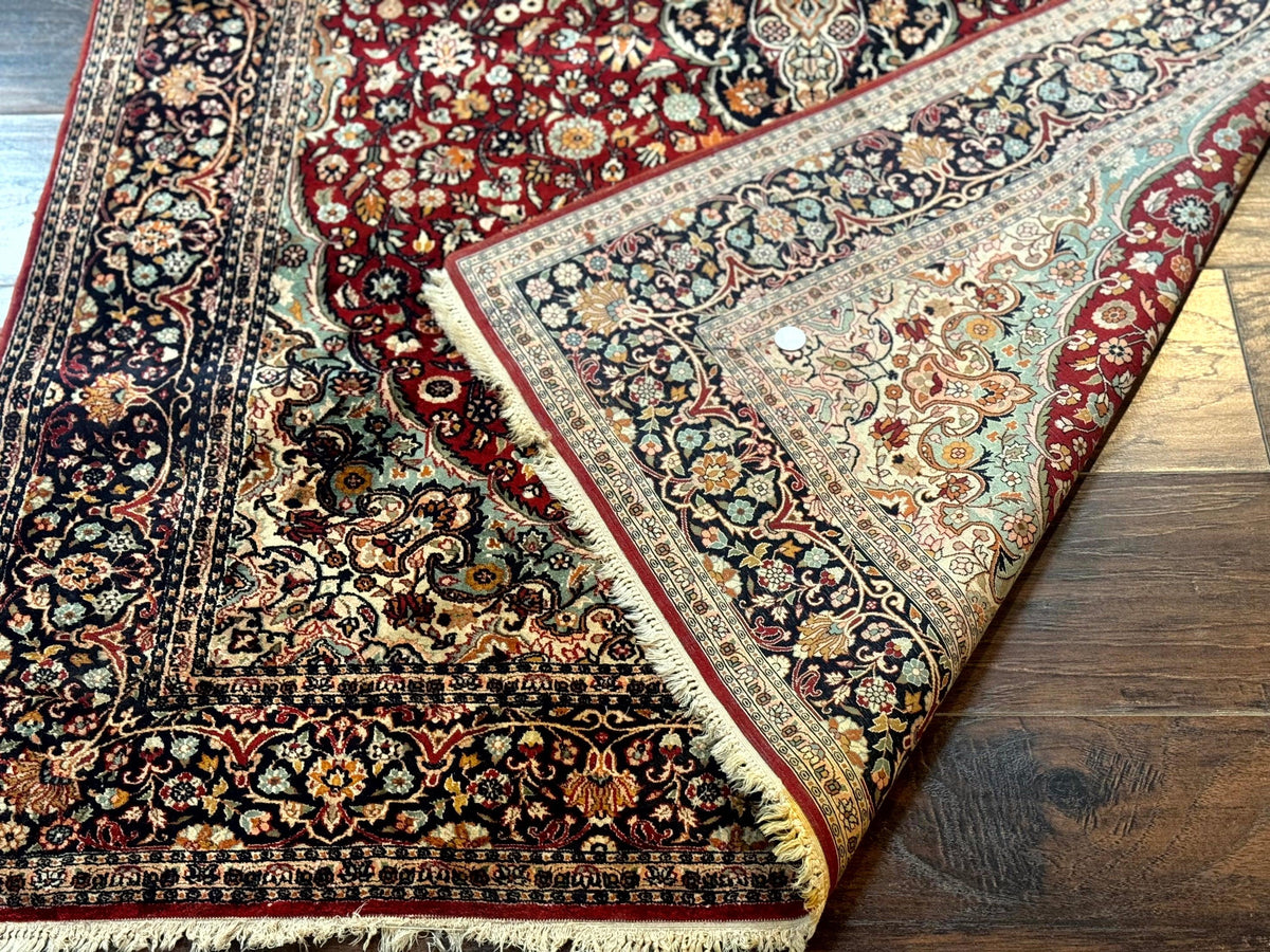 4x6 Silk Rug, Very Fine 650 KPSI, Silk Persian Carpet, Red, Floral Medallion, Sino Persian - Jewel Rugs, view 11