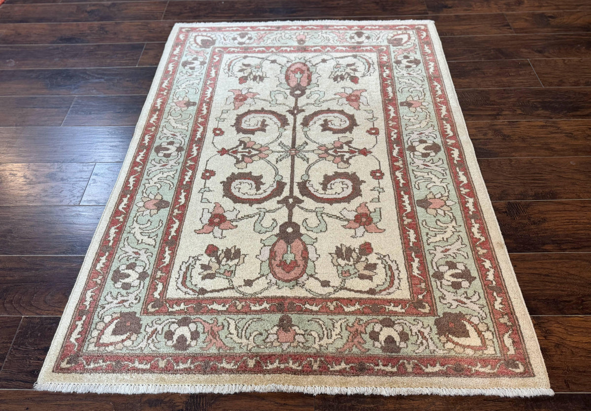 Indo Mahal Rug 4 x 5.6, Indian Handmade Wool Area Rug - Jewel Rugs, view 2