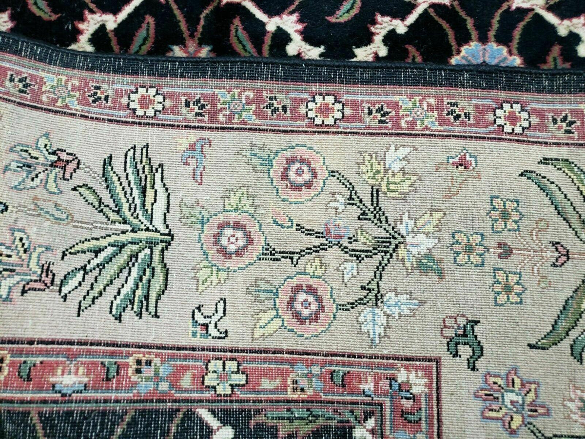 6' X 9' Handmade India Floral Oriental Wool Rug Carpet Hand Knotted Nice Black - Jewel Rugs, view 12