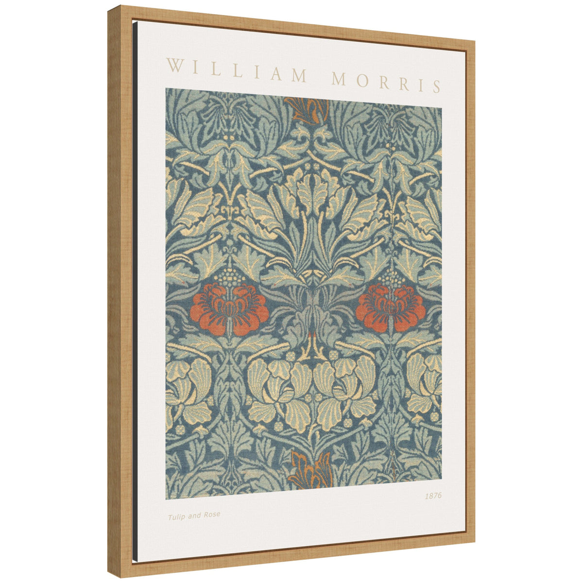 Sylvie Poster William Morris Tulip and Rose 1876 Framed Canvas by The Art Institute of Chicago