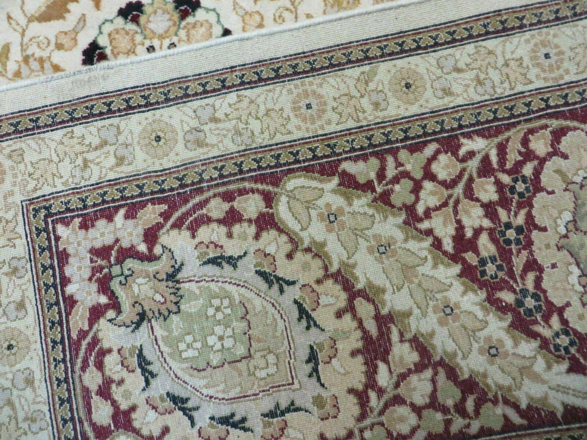9' X 12' Vintage Handmade Wool Rug Pakistani Floral Design Nice Vegetable Dye - Jewel Rugs, view 10