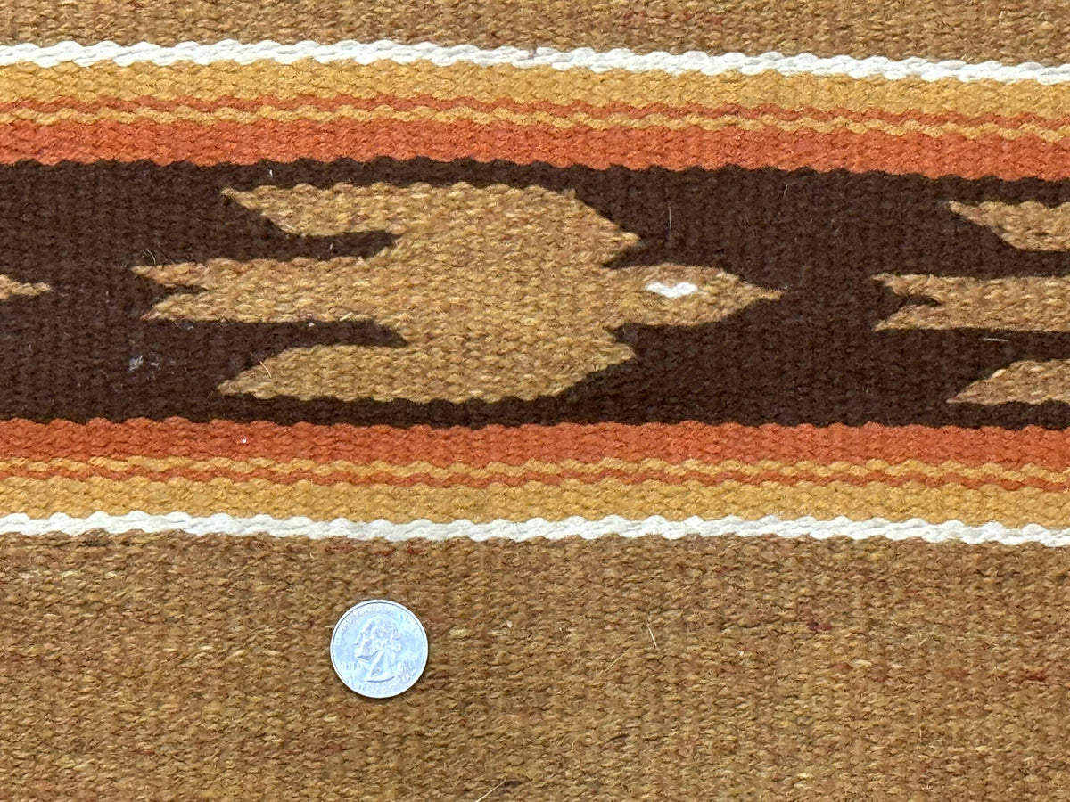 South American Rug Blanket 2.7 x 5.6, Wool, Handmade, Navajo Design, Orange Brown - Jewel Rugs, view 10