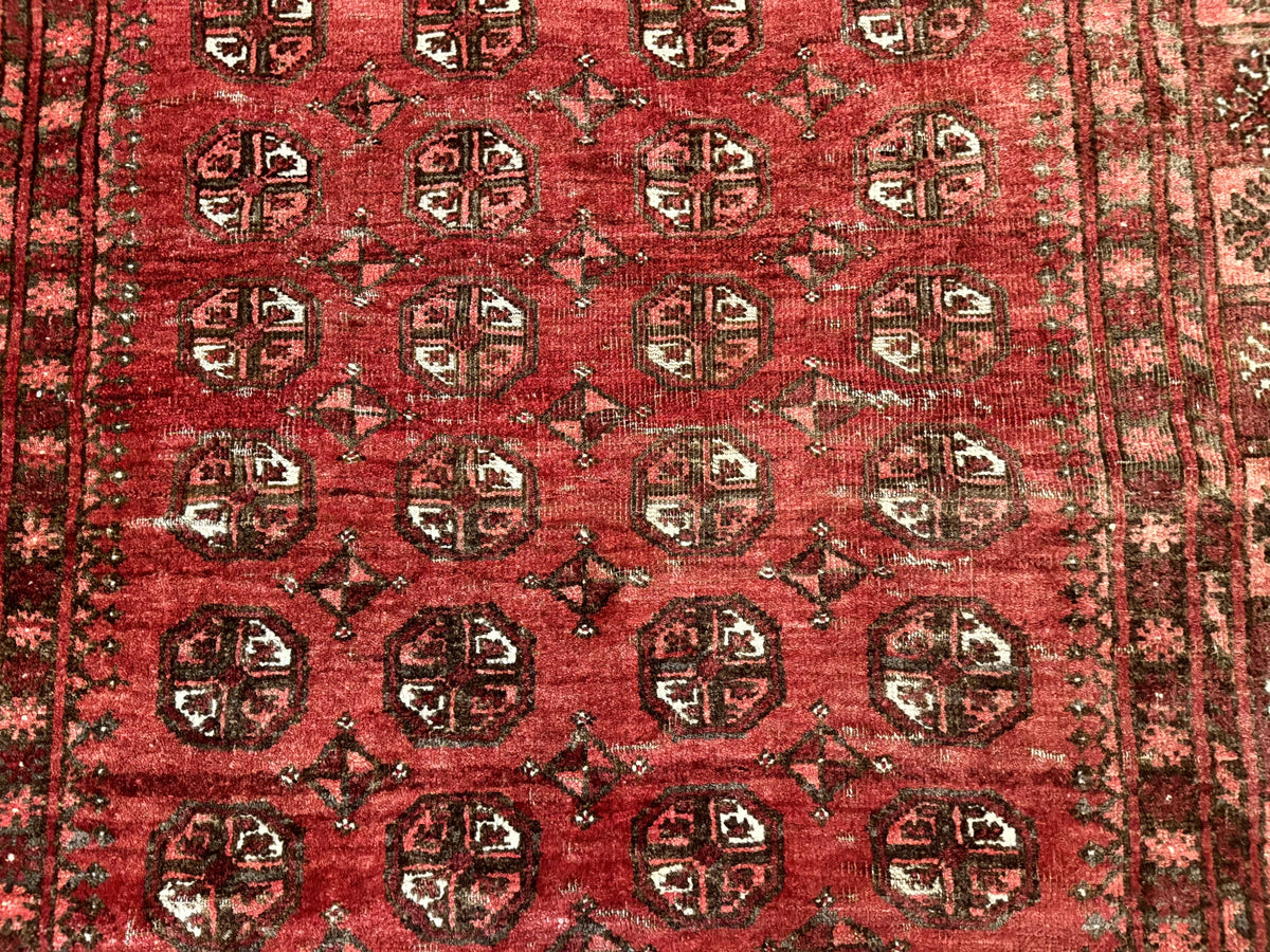 Antique Persian Turkoman Rug 5x6, Red - Jewel Rugs, view 5