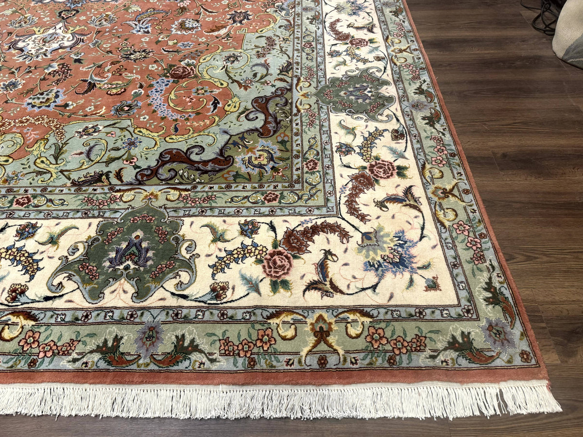Palace Size Persian Tabriz Rug 12x17, Medallion Carpet, Fine 250 KPSI, Stunning - Jewel Rugs, view 9