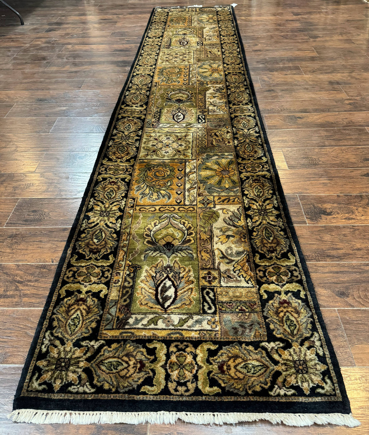 Indian Runner Rug 3x14, Panel Design, Oriental Carpet for Hallway - Jewel Rugs, view 2