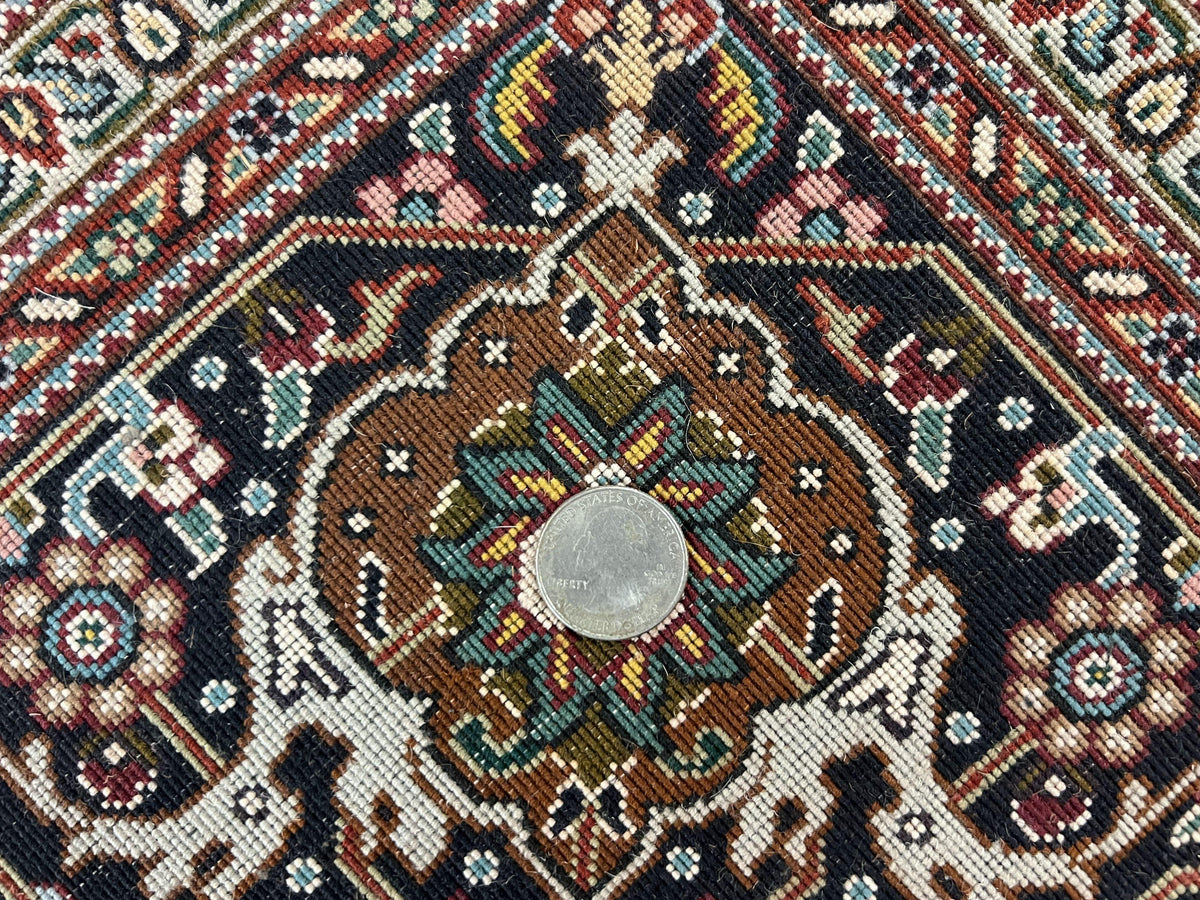 Wonderful Persian Tabriz Rug 7x10 ft, Very Fine 50 Raj 350 KPSI Oriental Carpet, Herati Mahi Pattern, Authentic Hand Knotted Handmade Wool Vintage - Jewel Rugs, view 10