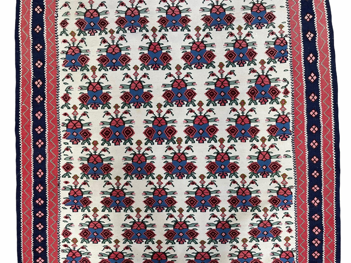 3x5 Vintage Kurdish Senneh Kilim Rug 3 x 5 Heirloom Rug Flatweave Antique Rug Playroom Rug Collectible Rug Beige Kilim - Jewel Rugs, view 5