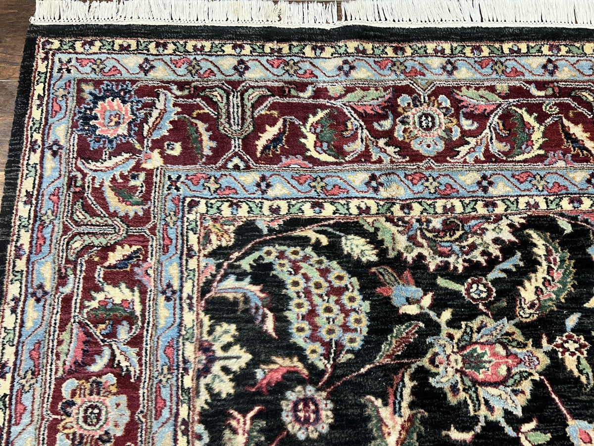 Indo Persian Rug 8x10, Nourison Carpet, Floral, Hand Knotted Vintage Wool Rug - Jewel Rugs, view 6