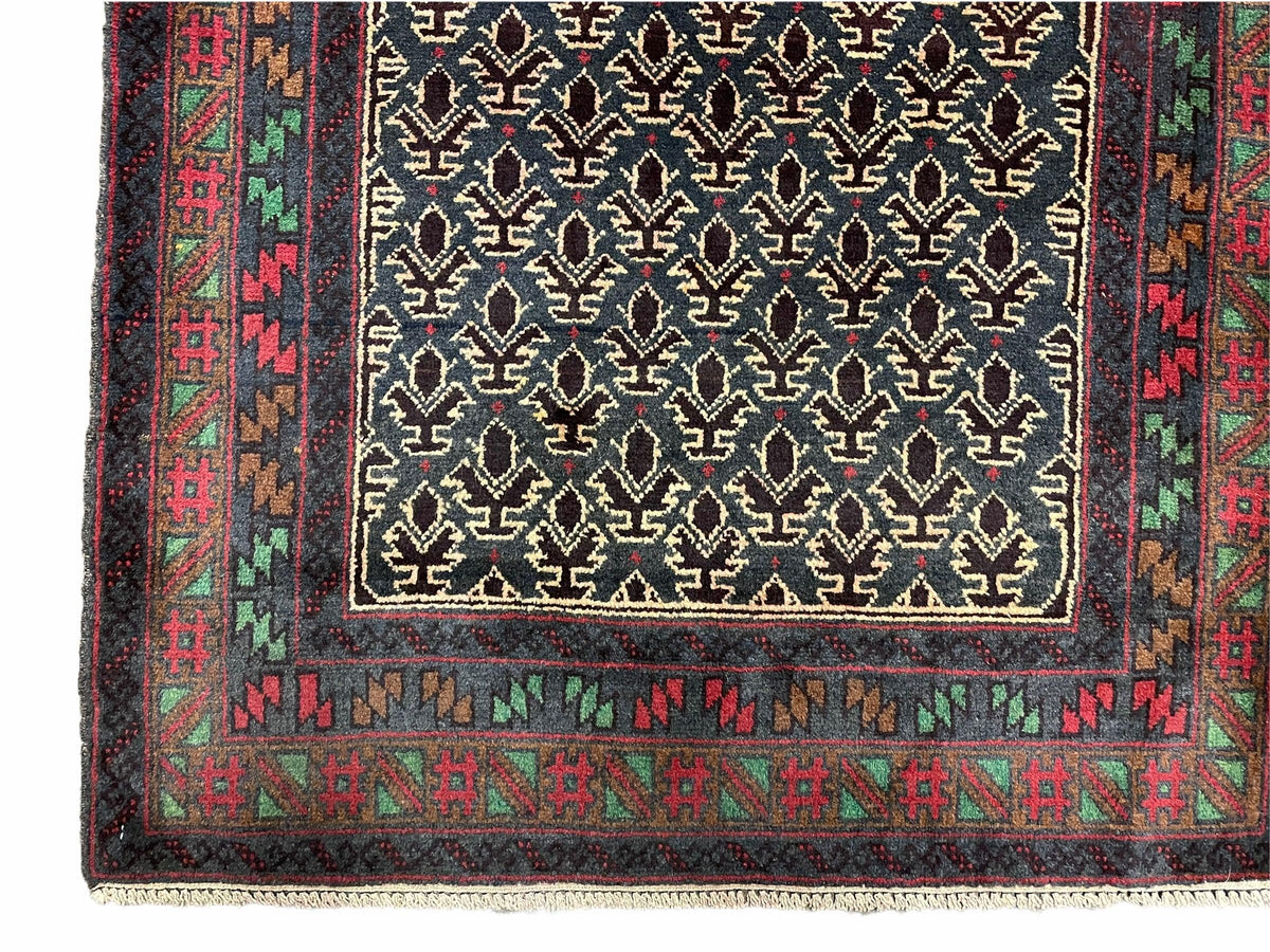 3x5 New Vintage Handmade Wool Rug Tribal Balouch Turkoman Prayer Rug Veggie Dyes - Jewel Rugs, view 9