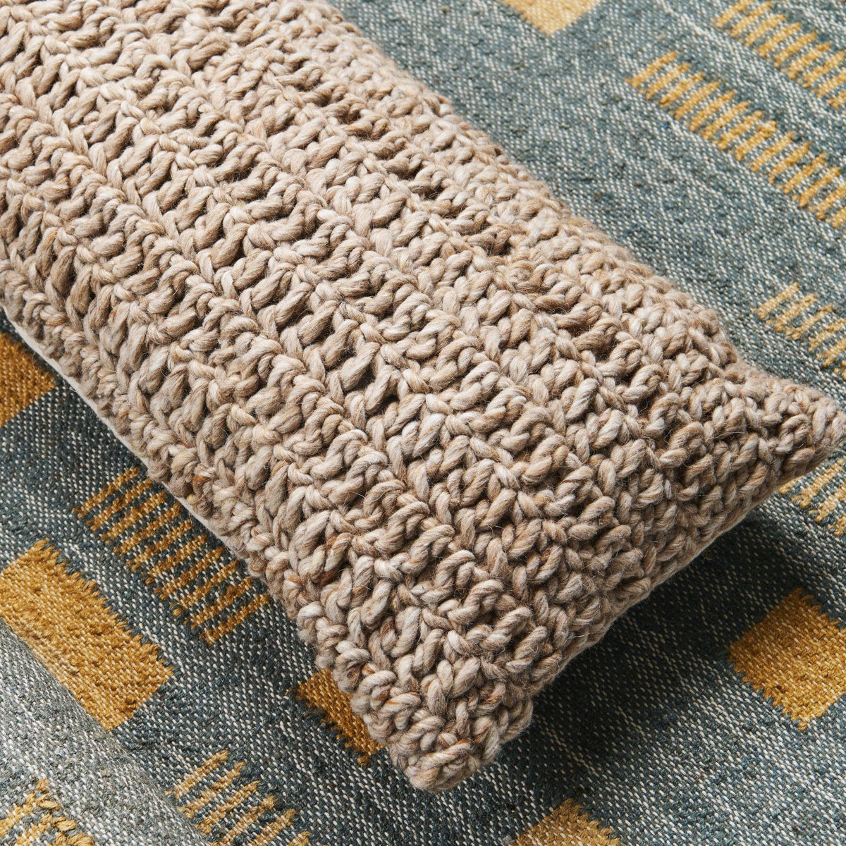 Cure Hand Crochet Large Lumbar Pillow - Source by Studio Skara, view 3