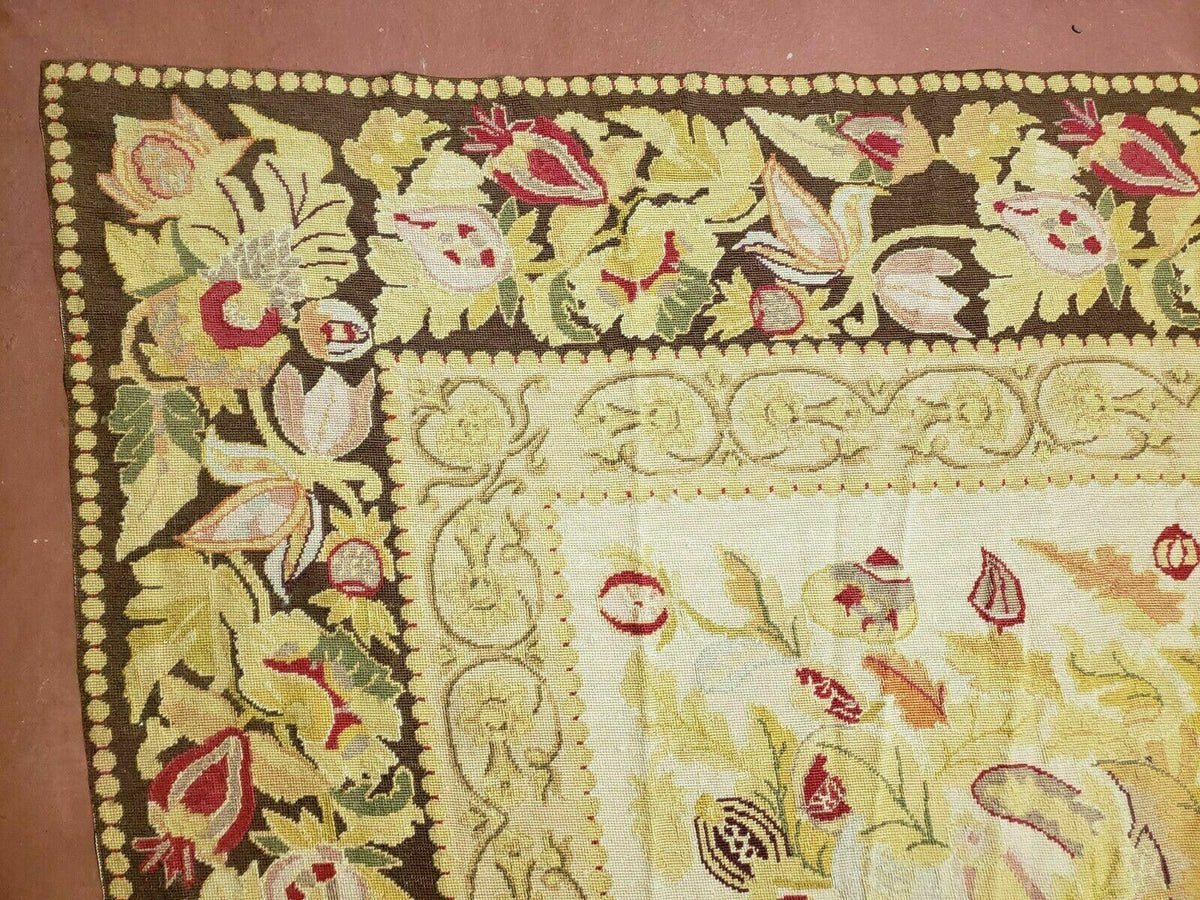 9' X 11' Handmade Chinese Needlepoint Wool Floral Rug Carpet Rose Garden Chic - Jewel Rugs, view 7