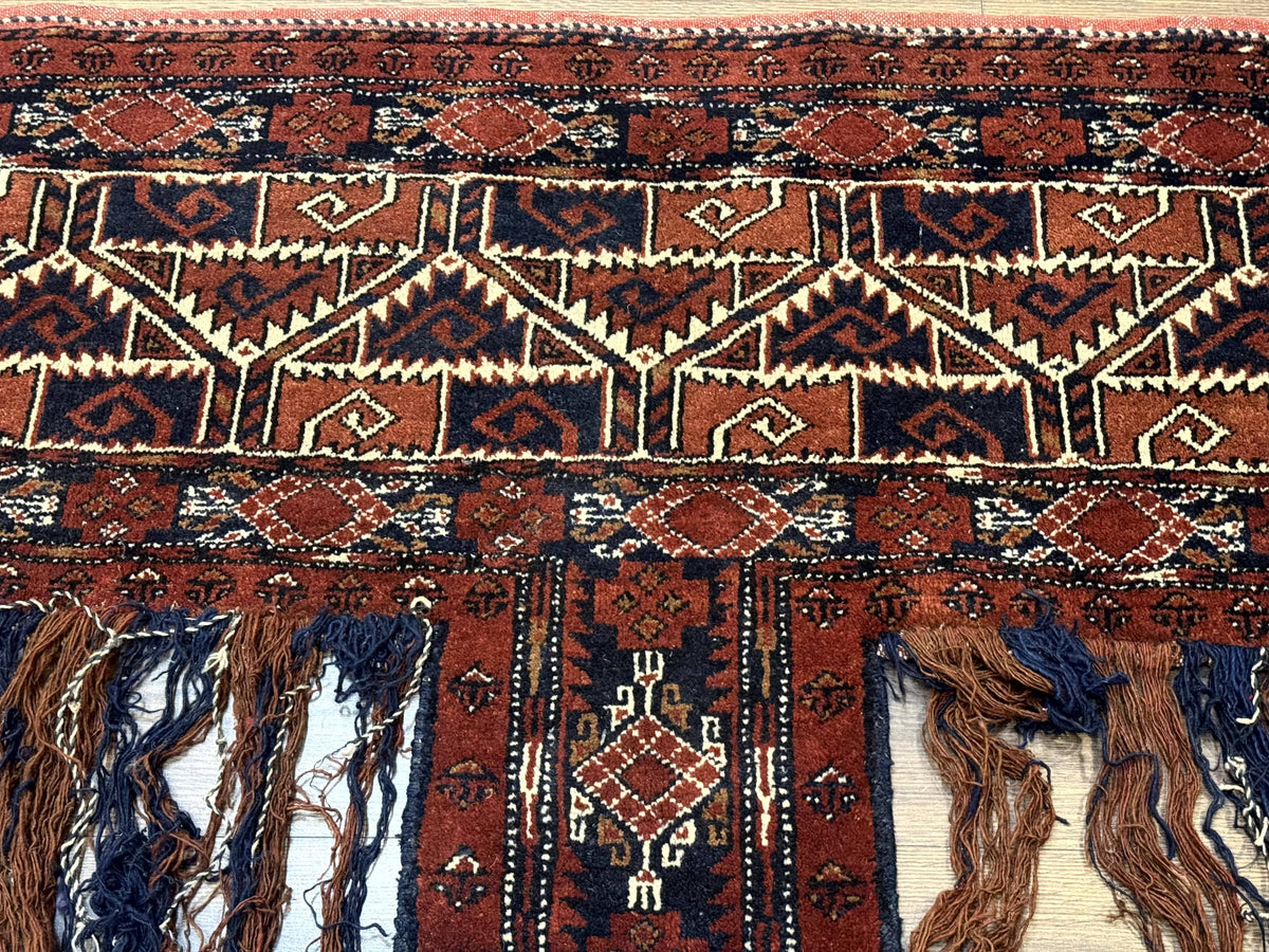 Antique Afghan Beshir Tent Header Textile Rug, Tribal Collectible, Wool - Jewel Rugs, view 5