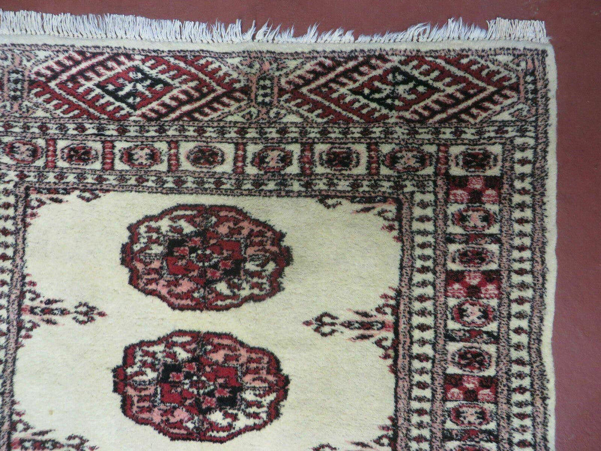 2' 7" x 7' Handmade Finely Knotted Pakistani Turkoman Bokhara Detailed Wool Rug - Jewel Rugs, view 8