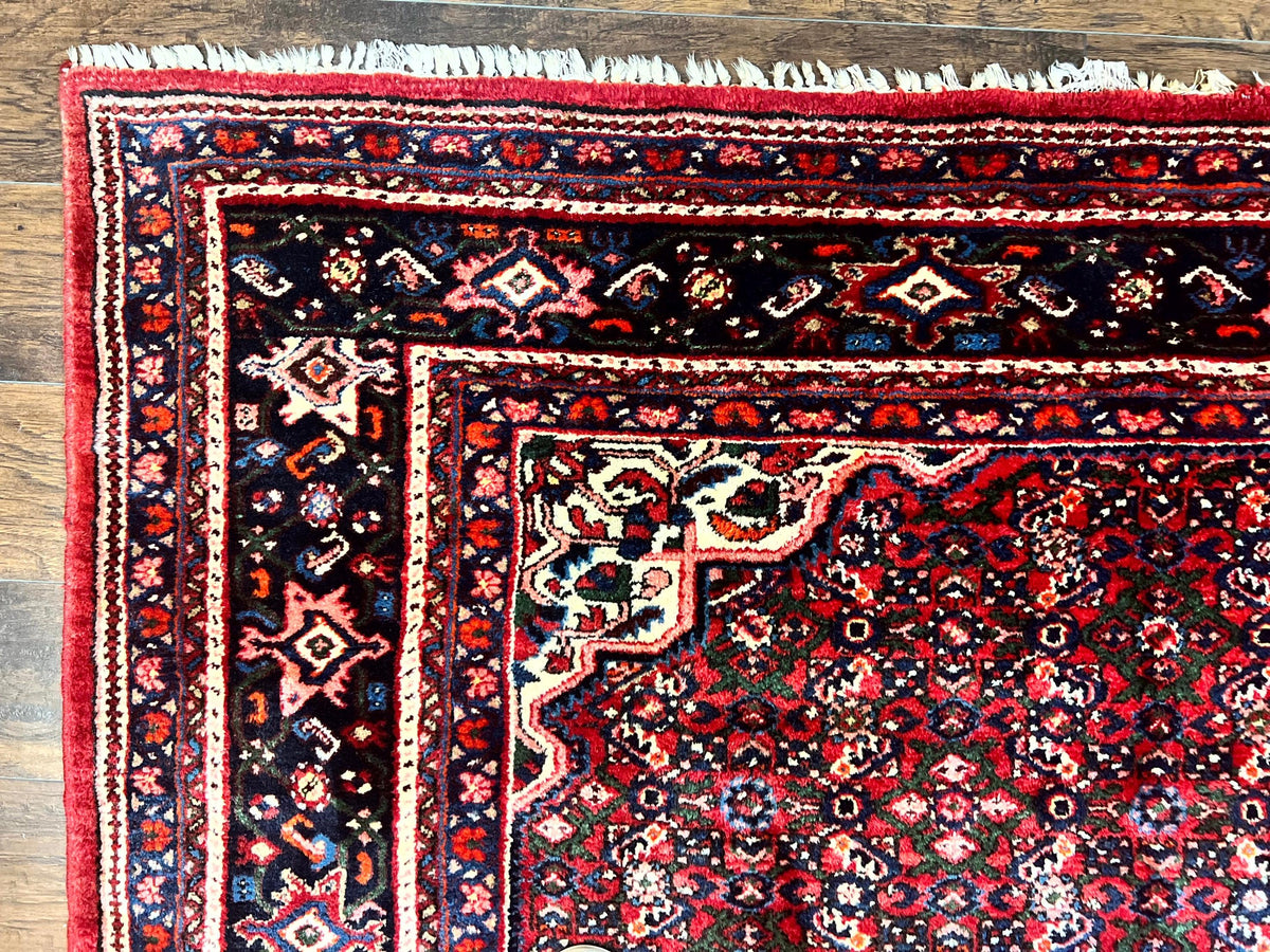 Large Persian Tribal Rug 11x17, Palace Sized Wool Handmade Vintage Carpet, Oversized Hand Knotted Rug, Red, Hamadan Dargazin Rug - Jewel Rugs, view 6