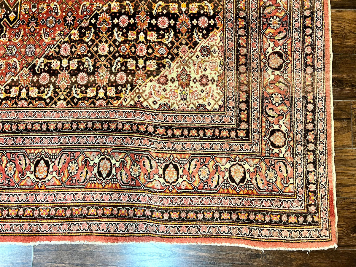 Rare Antique Persian Tabriz Rug 9x12, Red, Handmade, Wool - Jewel Rugs, view 10