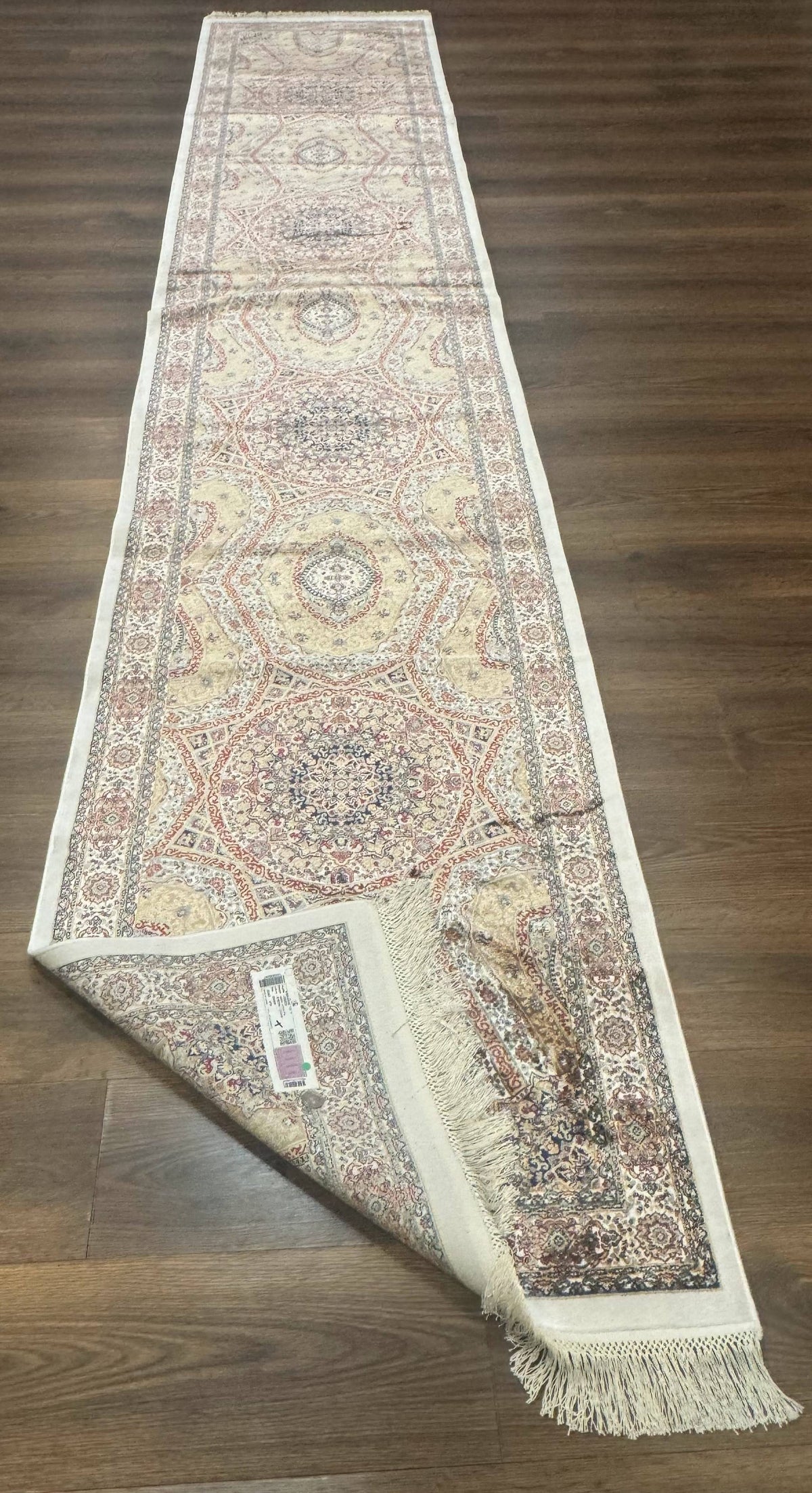 Turkish Silk Runner Rug 2.6 x 13, Dome Design, Hereke Runner, Bamboo Silk, New - Jewel Rugs, view 11