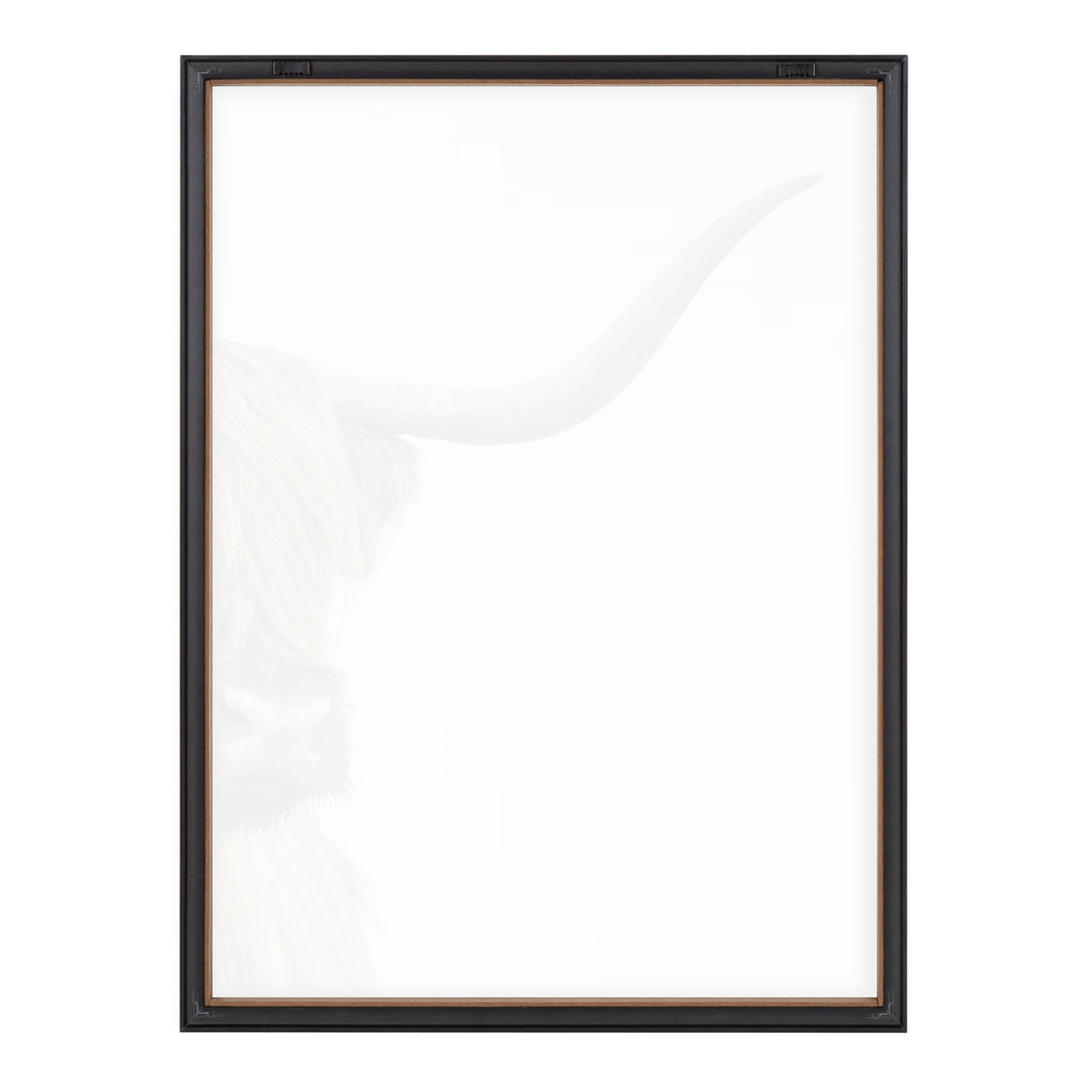 Blake Highland Cow Portrait Close Crop Vertical Framed Printed Glass by The Creative Bunch Studio