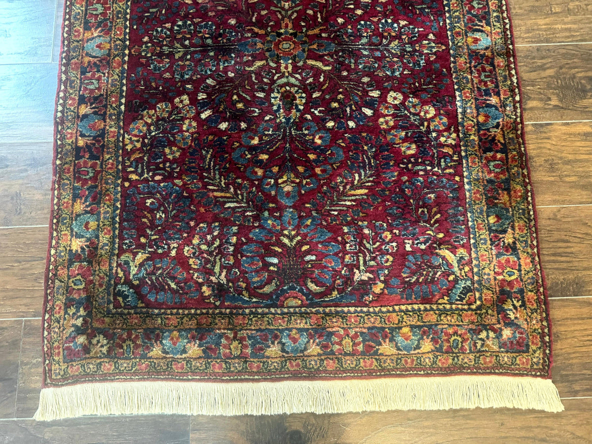 Antique Persian Sarouk Rug 3.6 x 5, Red, 1920s Persian Carpet - Jewel Rugs, view 6