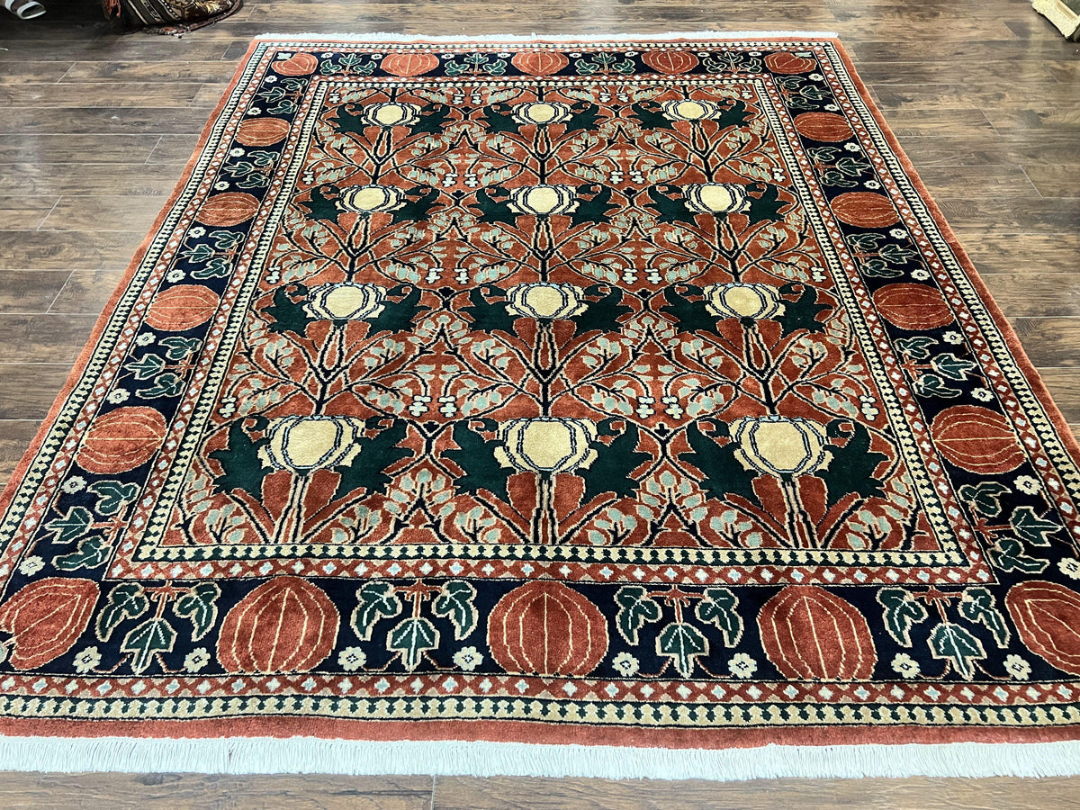 Indo Persian Bidjar Rug 8x10, Red and Black, Handmade Vintage Wool Carpet - Jewel Rugs, view 13