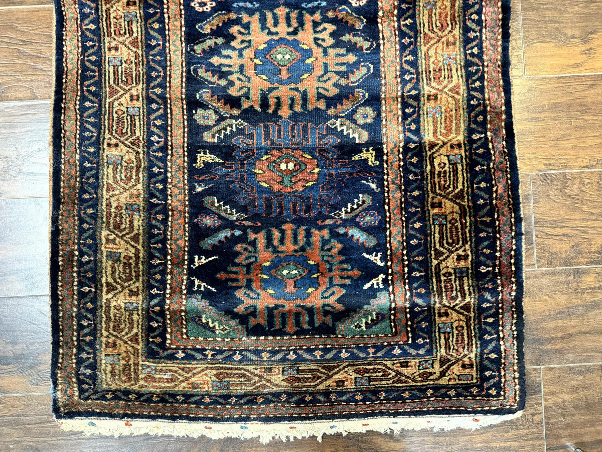 Antique Persian Sarab Runner 3x17, Blue Persian Runner Rug, Long Handmade Wool Carpet for Hallway, Rare, Tribal - Jewel Rugs, view 8