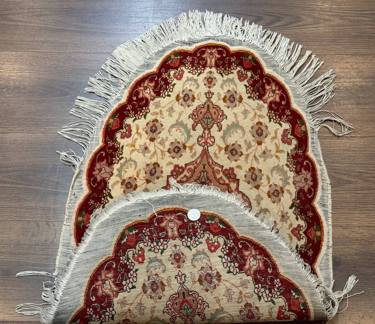 Small Oval Persian Tabriz Rug 2x4, Kork Wool and Silk Highlights, Fine 260 KPSI - Jewel Rugs, view 10
