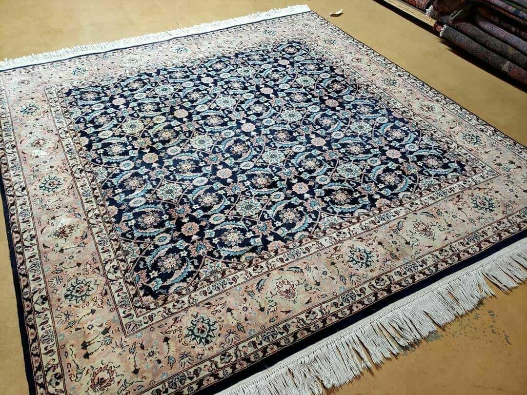 Square Indo Persian Rug 6x6, Hand Knotted, Wool, Allover Pattern - Jewel Rugs, view 10