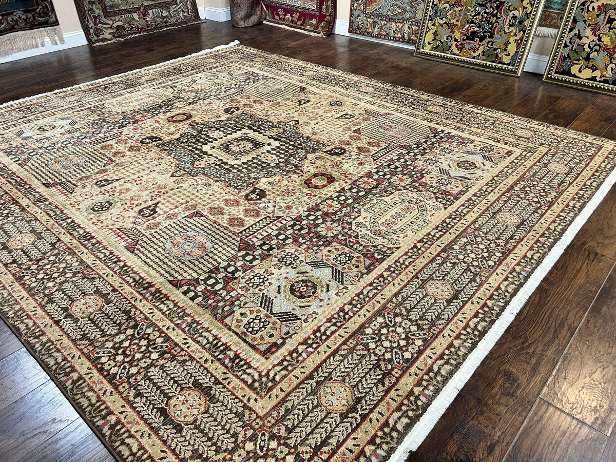 Room Sized Oriental Rug 10x11, Power Loomed Carpet, Tan Brown, Unique Loom - Jewel Rugs, view 12