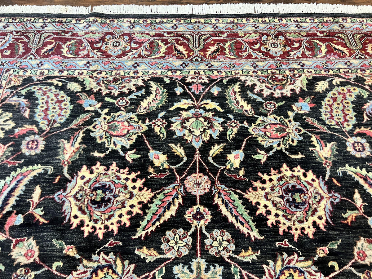 Indo Persian Rug 8x10, Nourison Carpet, Floral, Hand Knotted Vintage Wool Rug - Jewel Rugs, view 3