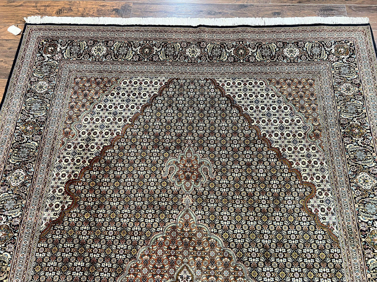 Wonderful Persian Tabriz Rug 7x10 ft, Very Fine 50 Raj 350 KPSI Oriental Carpet, Herati Mahi Pattern, Authentic Hand Knotted Handmade Wool Vintage - Jewel Rugs, view 3