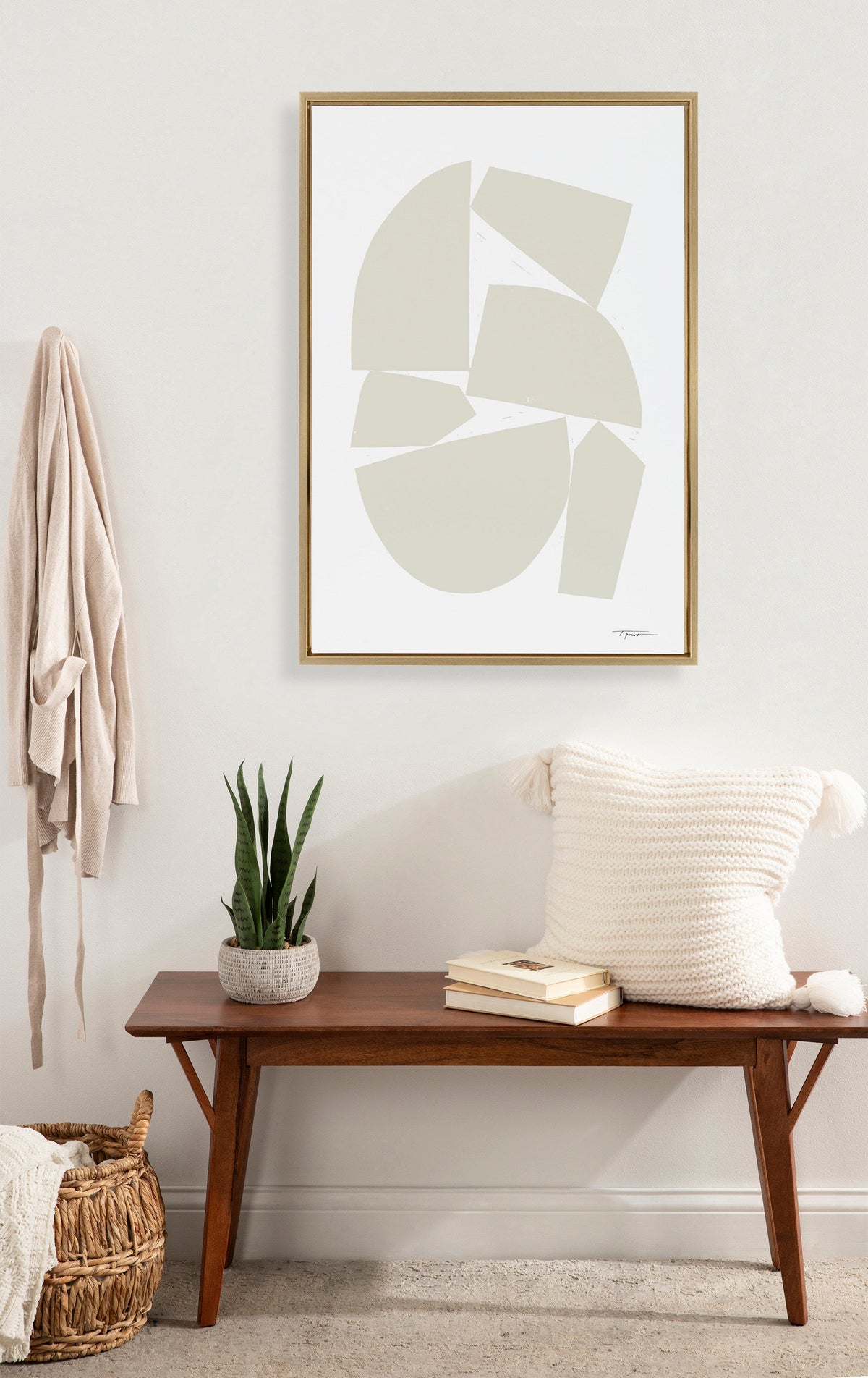 Sylvie Constructed I Neutral Framed Canvas by Statement Goods