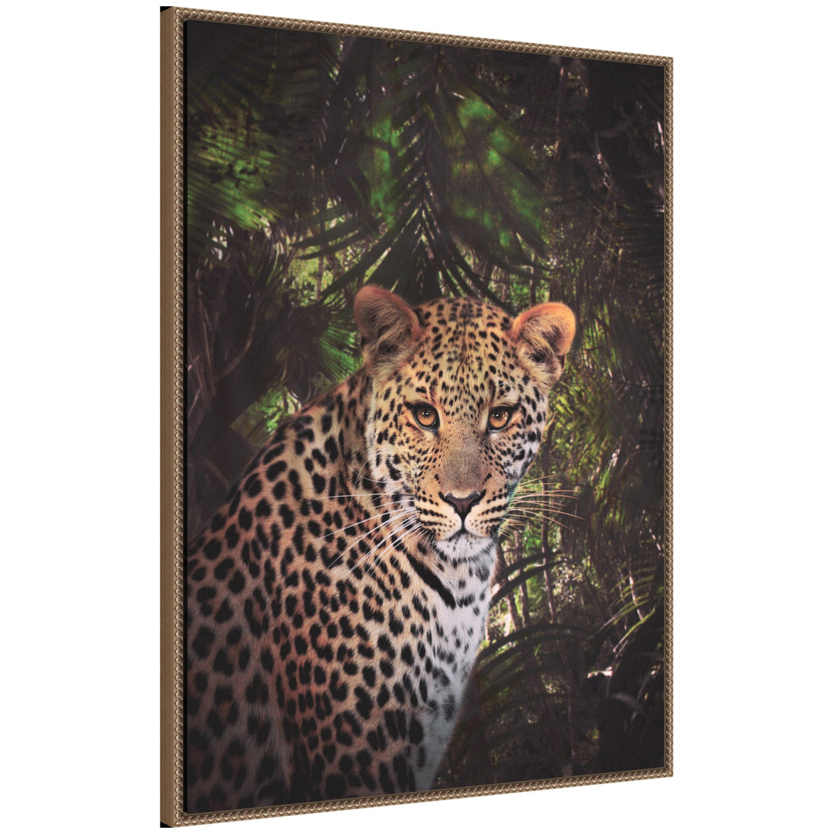 Sylvie Moody Leopard In The Rainforest Color Framed Canvas by Simon Te of Tai Prints