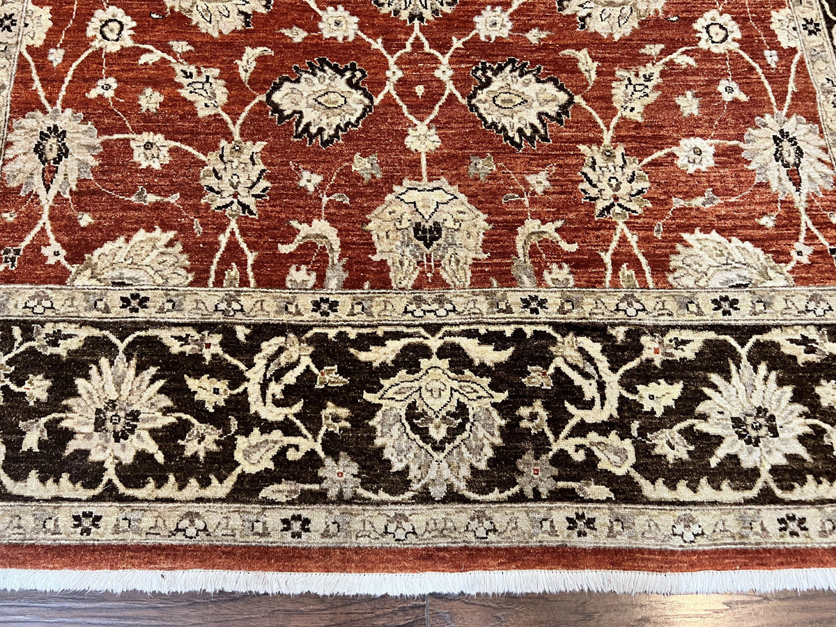 Pakistani Oriental Rug 6x9, Red, Floral Allover, Handmade Wool Rug, Peshawar Chobi Rug, Pak Persian Carpet 6 x 9 - Jewel Rugs, view 6