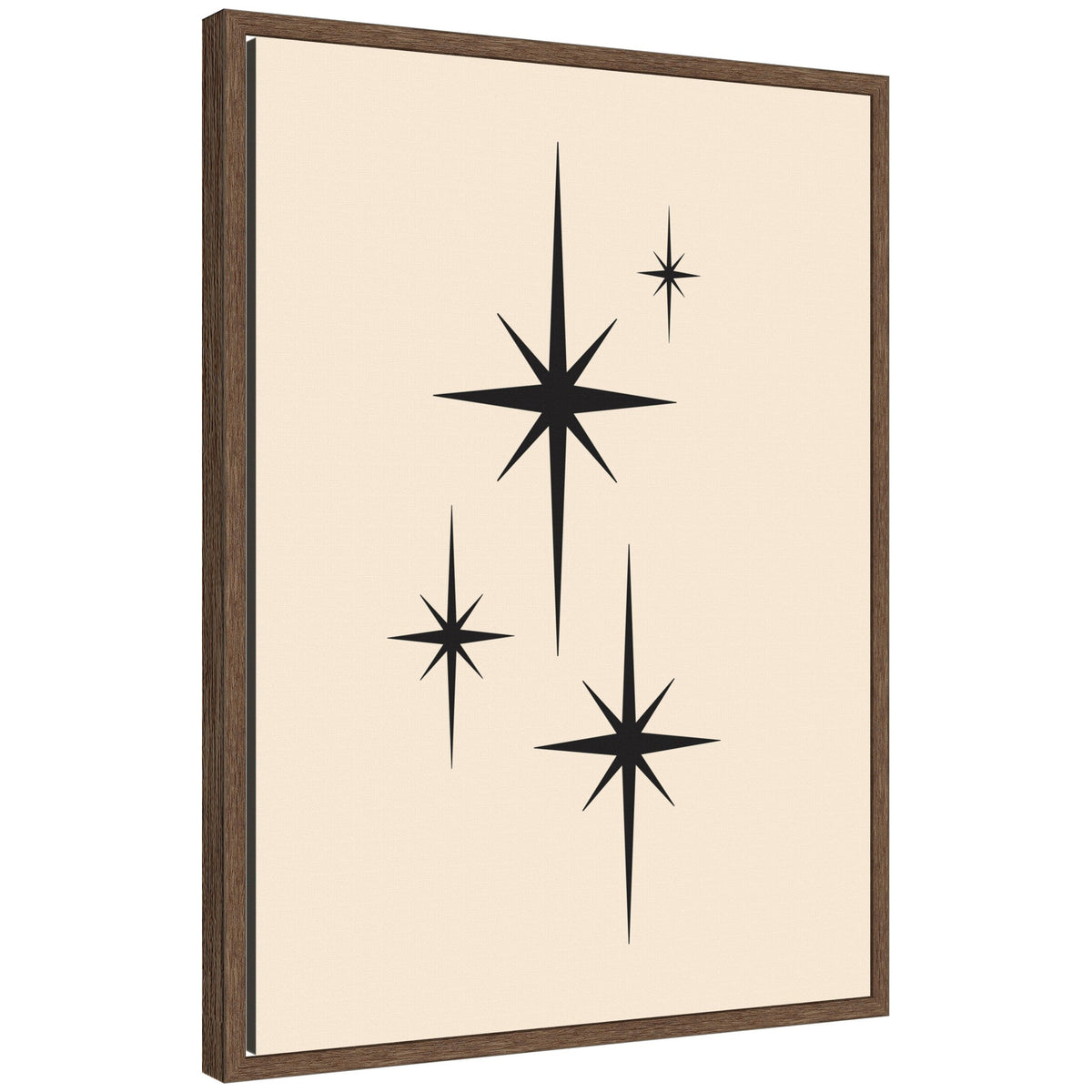 Starburst Retro Set Print 1 of 2 Atomic 70s Style MCM Minimalist by Lucky Guava Framed Canvas Wall Art Print