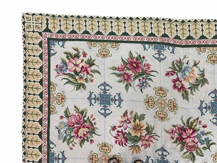 Hand-Knotted Needlepoint Carpet 6x9, Ivory/Cream Background, Colorful Flowers, Yellow Border, Aubusson Rug 6 x 9, New, Handmade - Jewel Rugs, view 7